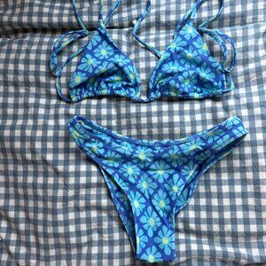 Honey Swim Pacifica Triangle Bikini Top (s) and Bottoms (xs)